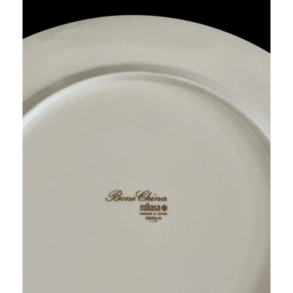 Set Of 2 Vintage Mikasa‎ Narumi Oberlin Gold Rimmed 10-5/8” Dinner Plates